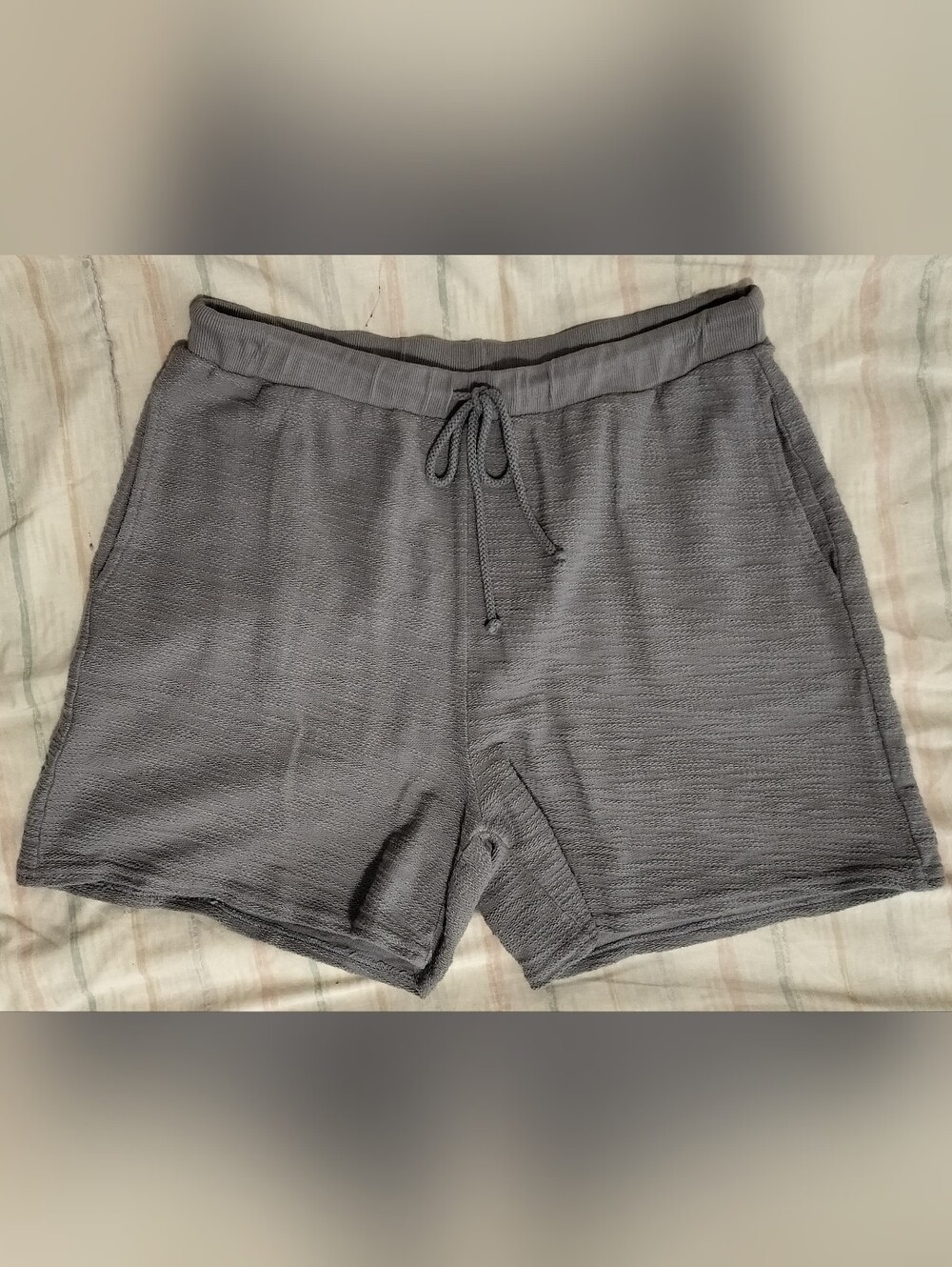 Women’s 100% Cotton Casual Drawstring Shorts in Gray Size M